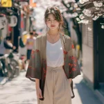 Veste à motifs floraux, design féminin et tendance