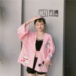 Kimono femme coloré en rose