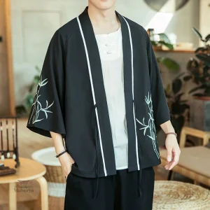 Veste Kimono Homme à motifs bambou, élégante et légère