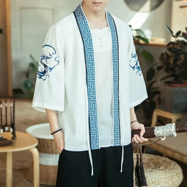 veste-kimono-homme-a-motifs-ethniques-1 Veste Kimono Homme motif ethnique élégant