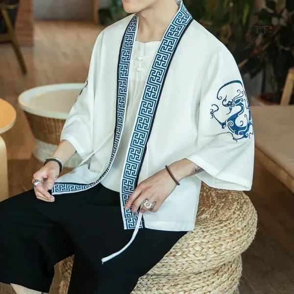 Kimono Homme avec motifs traditionnels colorés