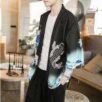 Kimono homme avec motif de carpe koi coloré