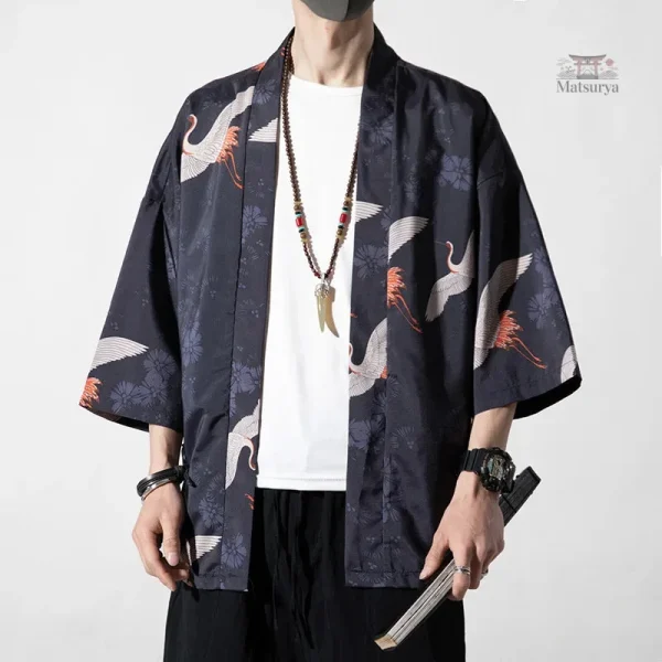 veste-kimono-homme-coupe-droite-1 Veste Kimono Homme Coupe Droite en style moderne