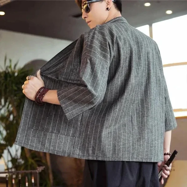 Veste courte pour homme, inspiration kimono japonais
