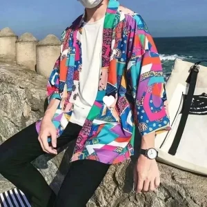 Veste kimono homme au style ethnique