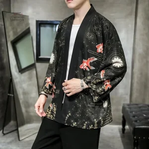Kimono Homme en tissu léger et motifs colorés