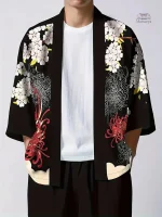 Veste kimono homme fleuri élégante et tendance