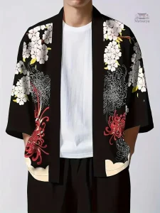 Veste kimono homme fleuri élégante et tendance