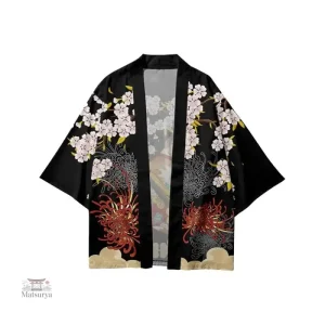 Kimono homme à motif floral, style décontracté