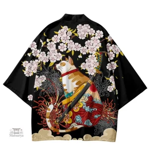 Veste kimono homme avec imprimé fleuri coloré