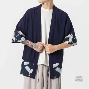 Kimono homme élégant avec design de grues