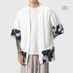 Kimono pour homme avec décorations de grues