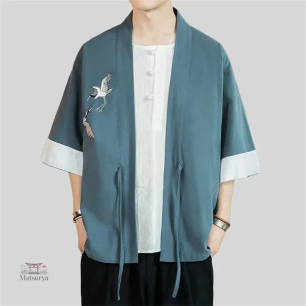 Veste kimono homme en lin, design unique et raffiné