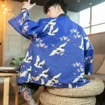 Veste Kimono Homme Grues Tsuru élégante et stylée