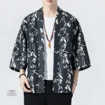 Veste Kimono Homme Kanji élégante et stylée