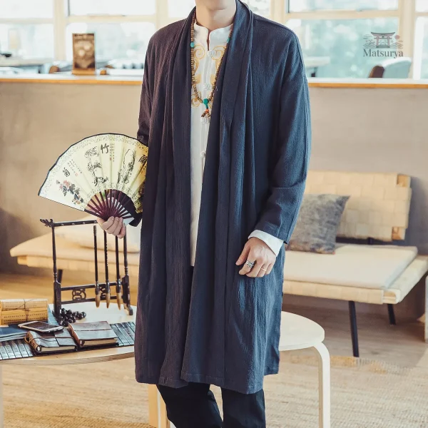 Kimono homme élégant en tissu uni