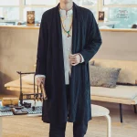 Kimono homme décontracté, coupe longue