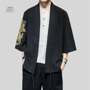 Veste Kimono Homme avec Manches Brodées