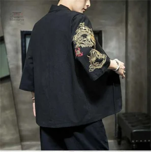 Kimono Homme à Manches Brodées