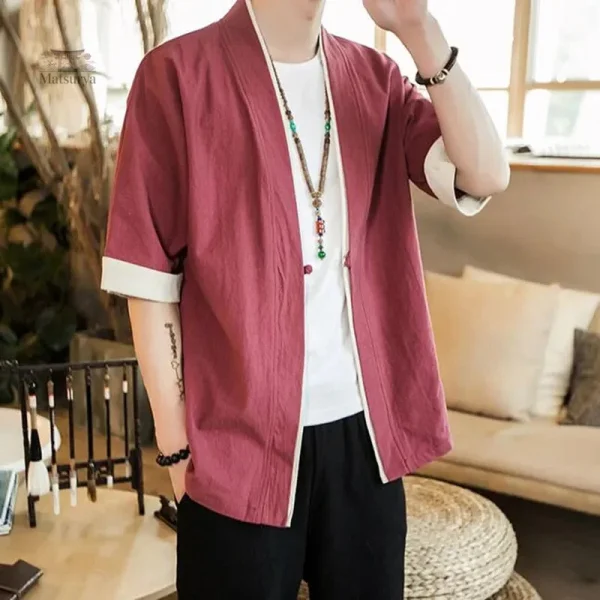 Veste kimono pour homme, style contemporain