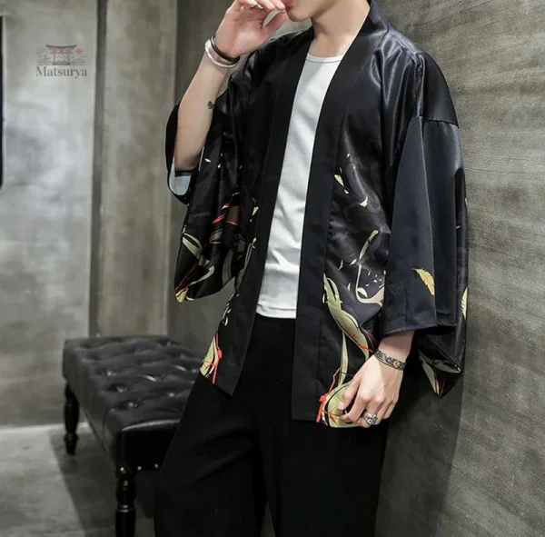 veste-kimono-homme-nature-1 Veste kimono homme en tissu naturel