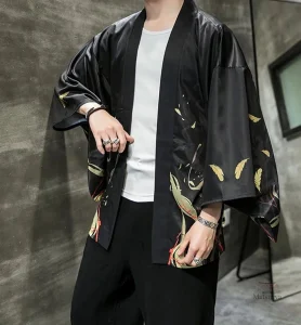 Kimono homme léger avec motif naturel