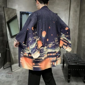 Kimono Homme style Pleine Lune, design unique