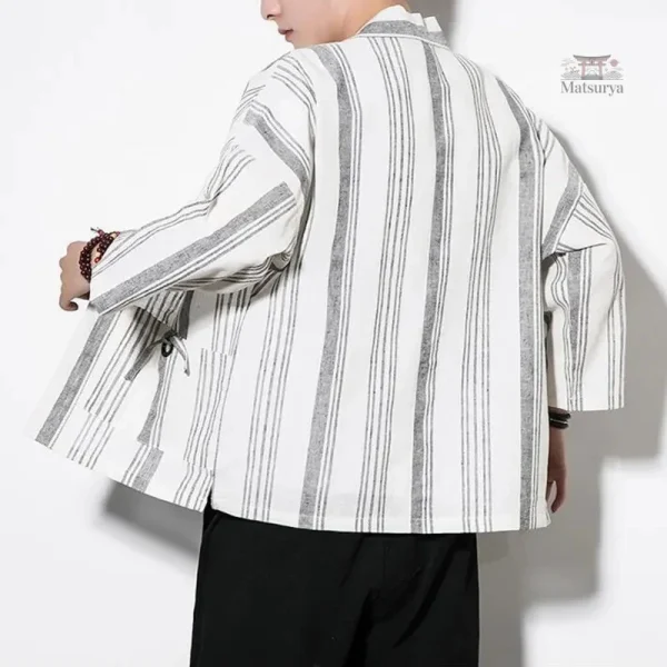 veste-kimono-homme-rayee-1 Veste Kimono Homme Rayée