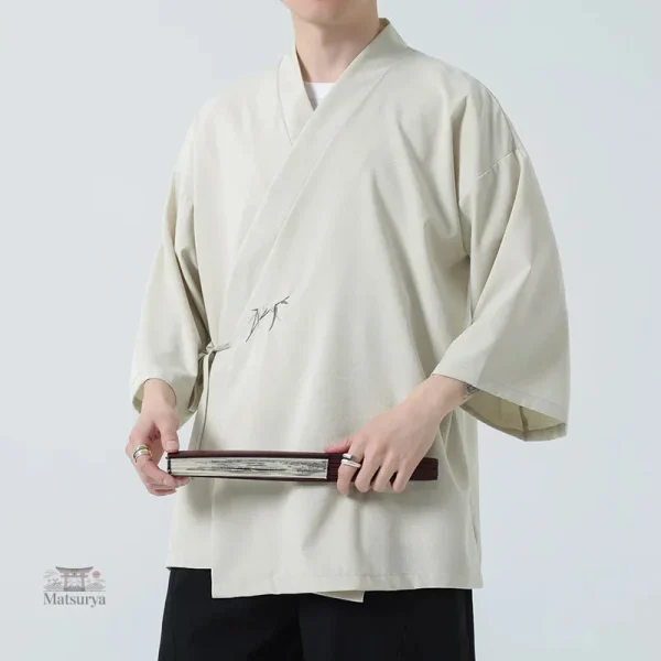 veste-kimono-homme-traditionnelle-brodee-1 Veste Kimono Homme Traditionnelle Brodée