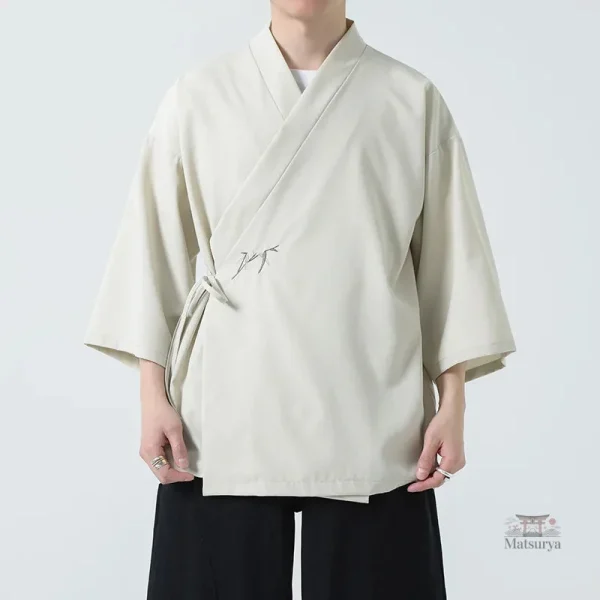 Veste kimono avec design artisanal