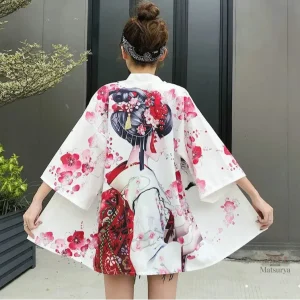 Veste Kimono Imprimé Japonais Femme