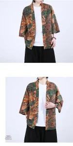 Veste ample inspirée du style japonais, idéale pour un look décontracté