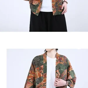 Veste ample inspirée du style japonais, idéale pour un look décontracté