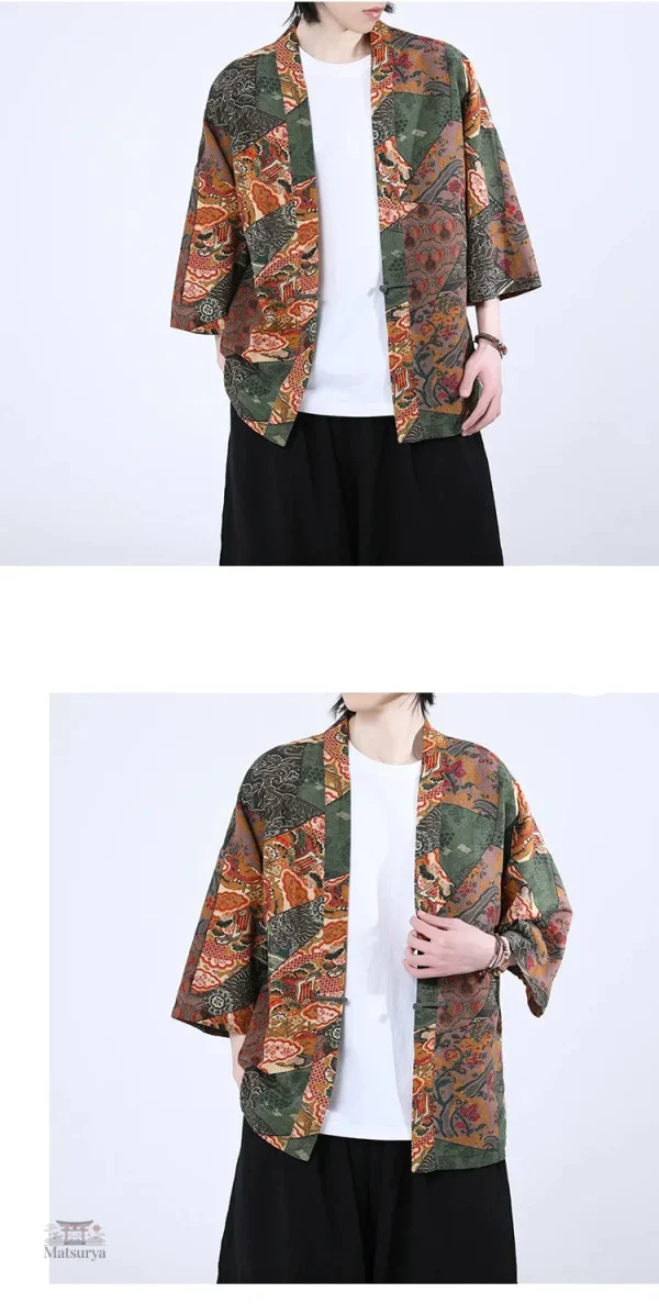 Veste ample inspirée du style japonais, idéale pour un look décontracté