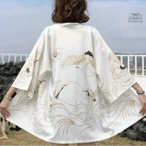 Veste kimono japonaise légère pour femme