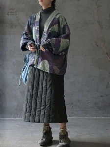 Kimono matelassé femme, idéal pour les saisons fraîches