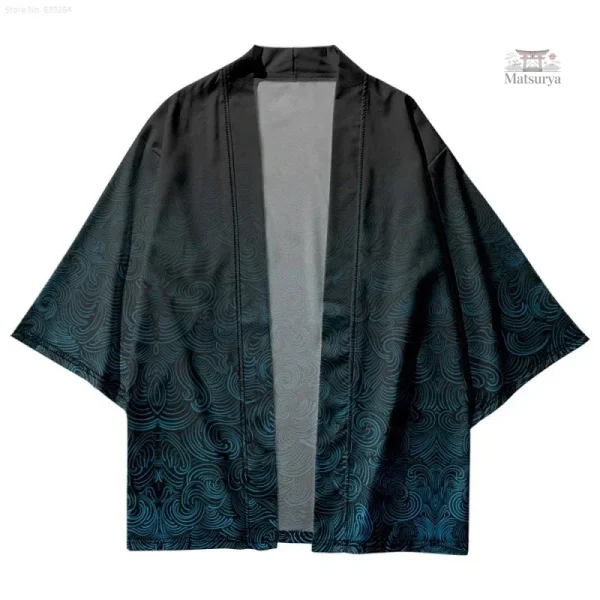 Veste Kimono homme, design vague en dégradé