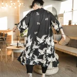 Veste longue kimono homme en tissu léger