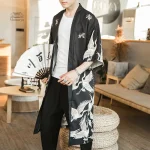 Kimono homme style long avec ceinture