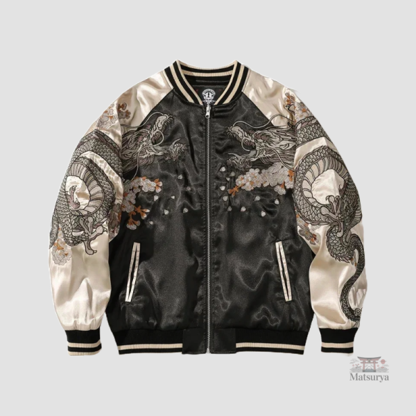 Veste Sukajan avec broderies colorées