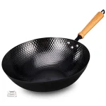 Wok traditionnel japonais en acier de haute qualité