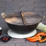 Wok Japonais avec couvercle en acier inoxydable